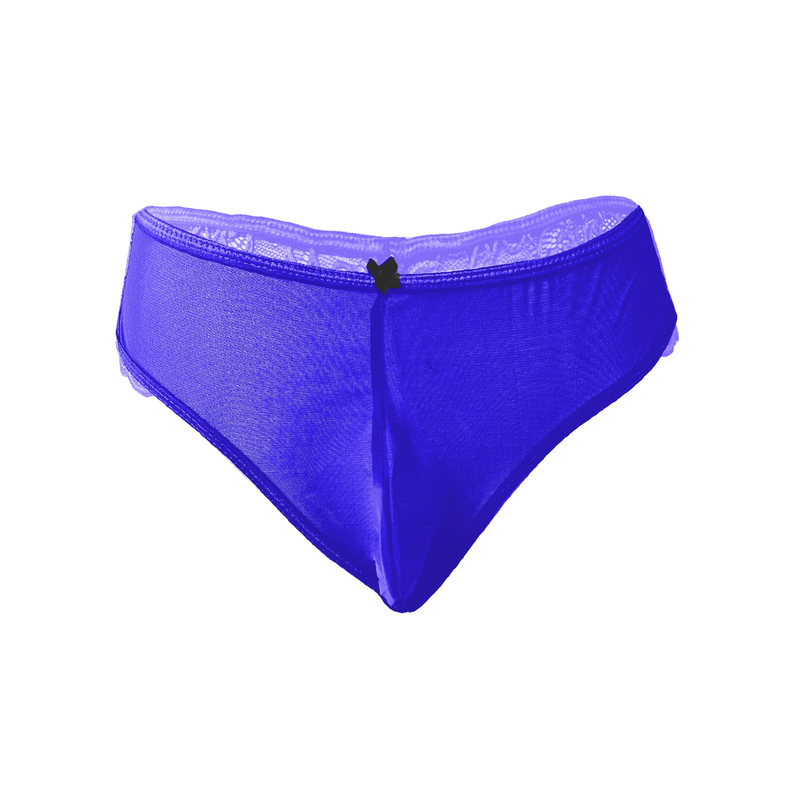 myza Men's Nylon Lace Half Coverage Thong Underwear (Large(34-36), Royal Blue)-picture-20