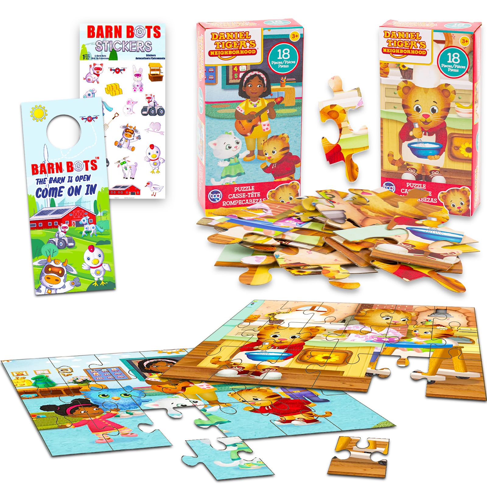 Tiger Shop Daniel Tiger Toy Set Daniel Tiger Game Bundle - 2 Pack Daniel Tiger Puzzles with Daniel Tiger Stickers & More Daniel Tiger Party Favor (Daniel Tiger Games for Kids)