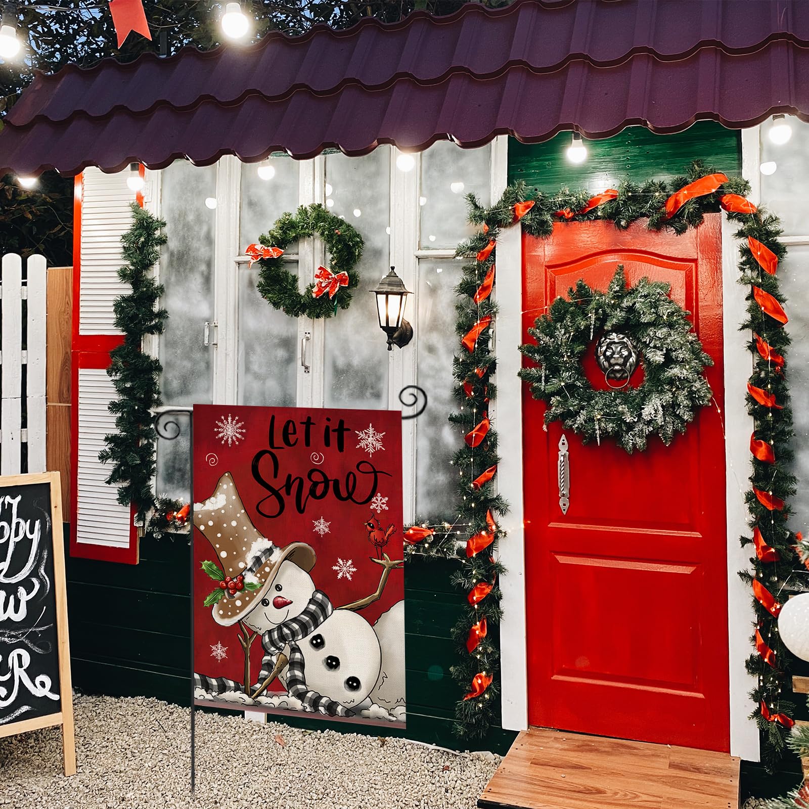 Outdoor Weihnachtsdekoration Let It Snow Schneemann Produktbild-Vorschau 7