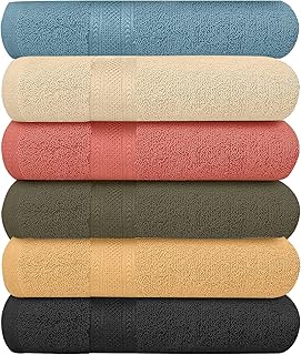 ECO Towel KAHAF Collection Pack of 6 Bath Towels 27 x 54 Inches, 100% Co...