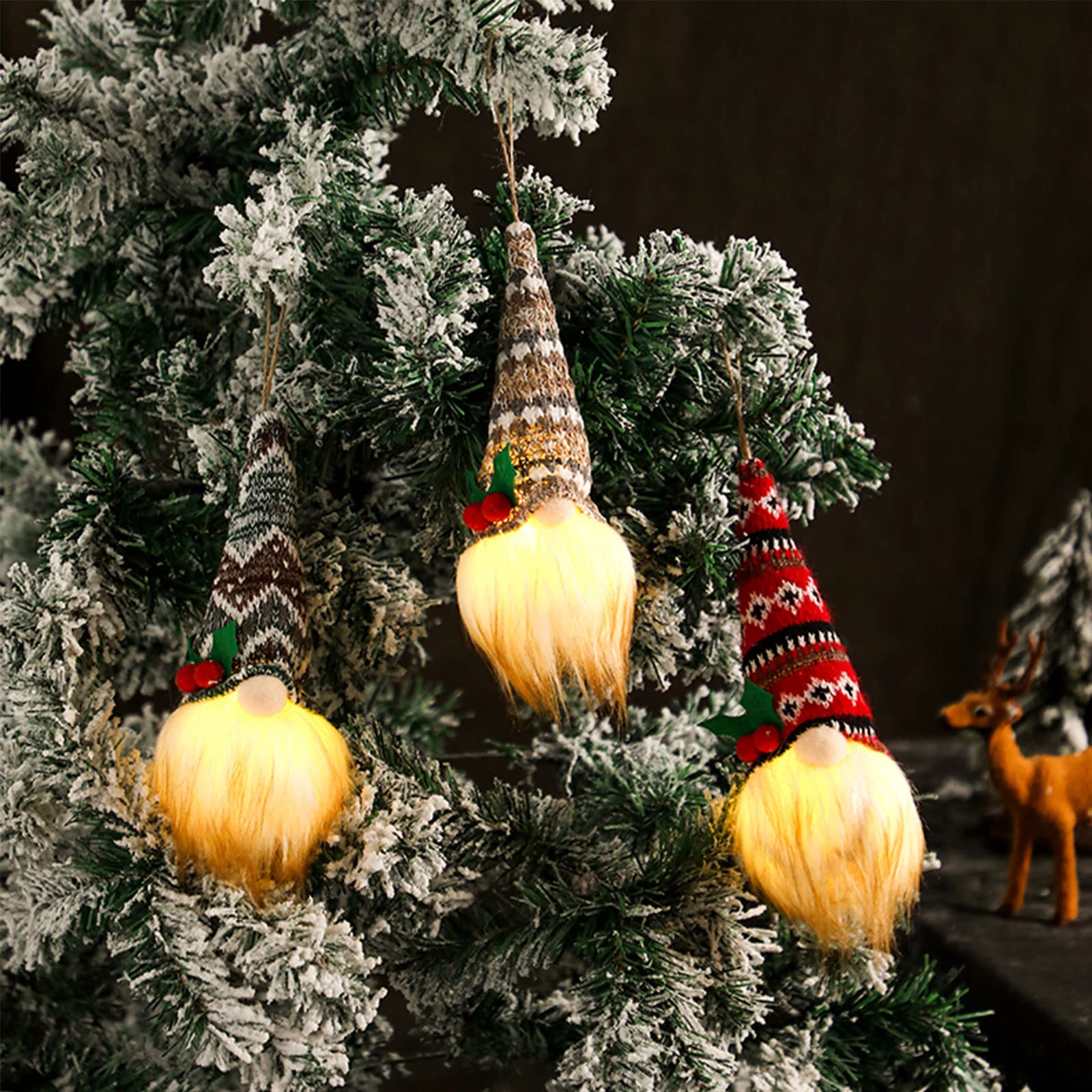 Juego de 4 figuras de duendes con diseño de duendes, decoración de árbol de Navidad, colgante de muñeca