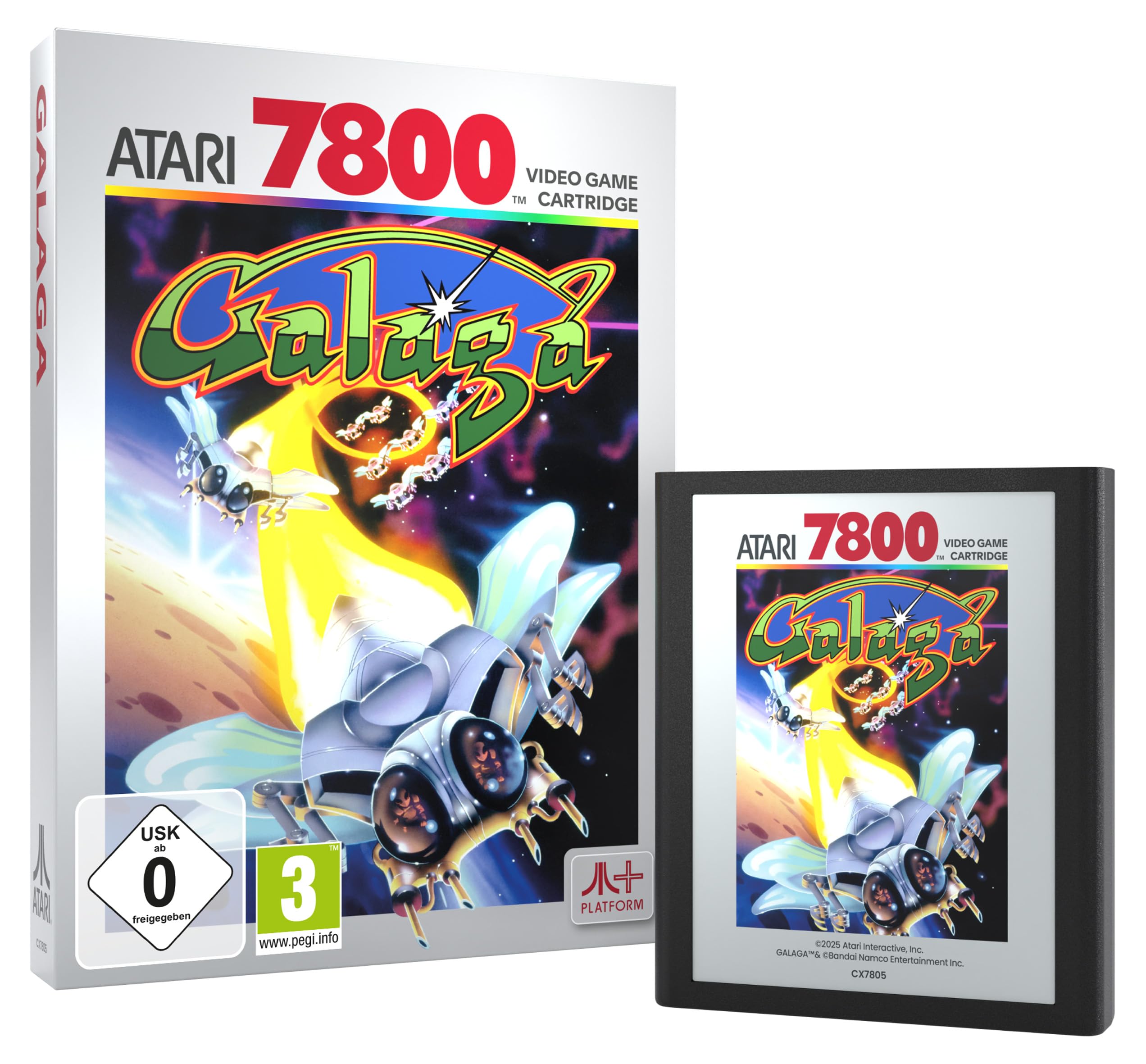 GALAGA (kompatybilna z systemami gier wideo Atari 2600+, Atari 7800+ i Atari 7800)