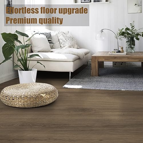 Miniatura 5 de WIFEA Rollo de Suelo de Vinilo 23.6" x 393.7"64 Pies Cuadrados, Baldosas de Suelo Autoadhesivas con Veta de Madera Resistentes al Desgaste e