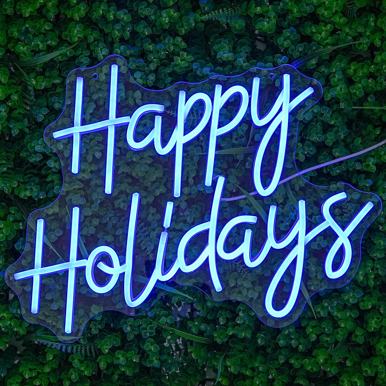 Letrero de neón para Año Nuevo, Feliz Navidad, decoración de pared, luces de neón regulables, letrero LED azul, árbol de Navidad, fiesta de Año Nuevo, hogar, bar, sala de estar, oficina (16.5