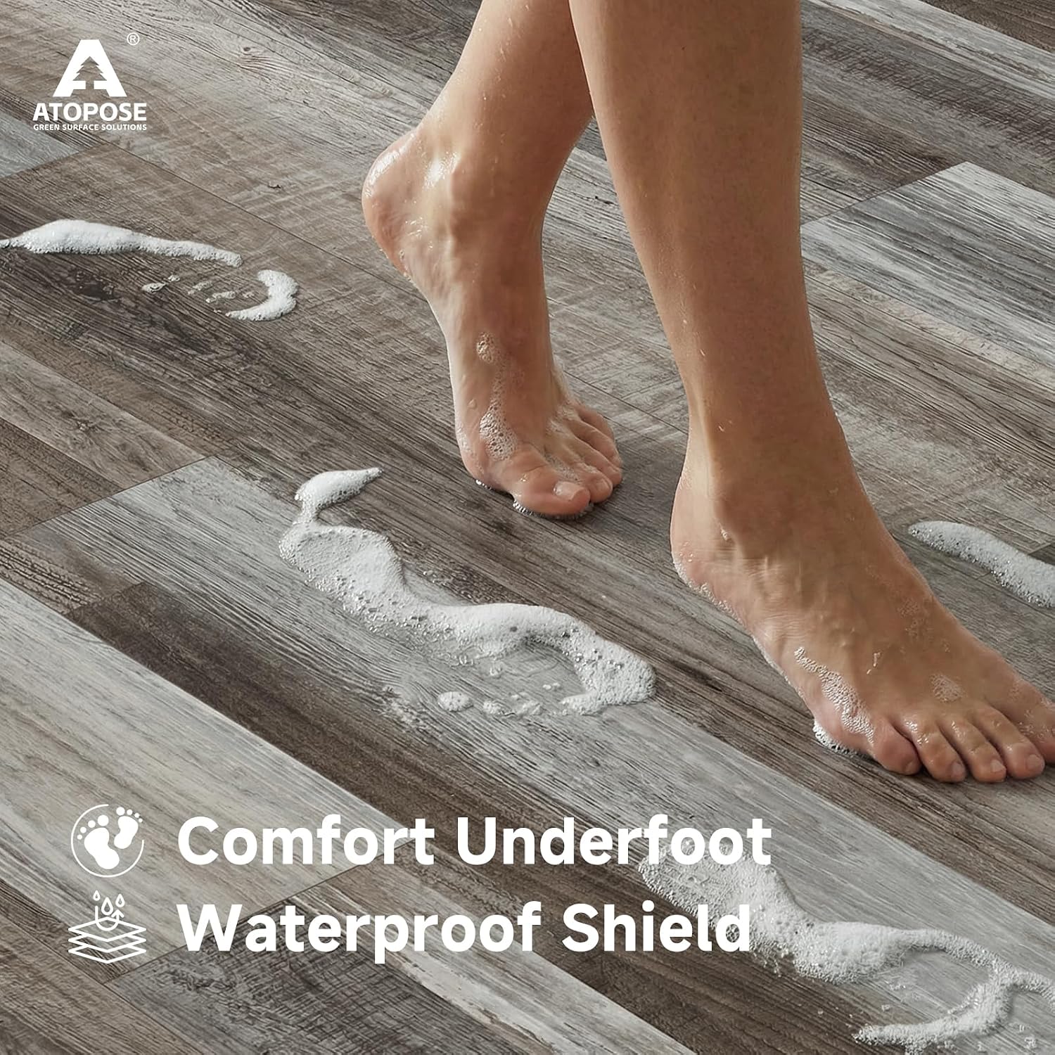 ATOPOSE Peel and Stick Vinyl Floor Planks Waterproof, Newly Upgraded, 3.0mm 28 packs 42 sq. ft Wood Floors with 1.0mm Underlayment, Transfer Quickly for High Traffic Areas Basement Kitchen (Oak Block)