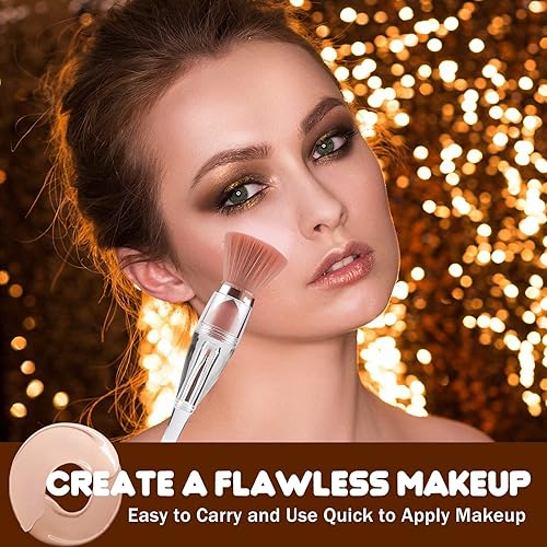 Miniatura 7 de Cepillo de maquillaje de viaje 3 en 1, juego de brochas de maquillaje y esponja, esponja de base, cepillo de mezcla de rubor, pinceles de sombra de