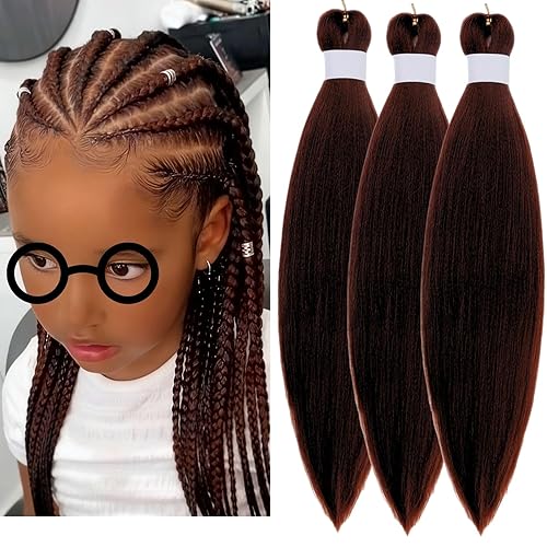 Miniatura 96 de Cabello trenzado para niños preestirado de 16 pulgadas, color negro, Yaki ez, trenzado para niños, trenzas sin nudos