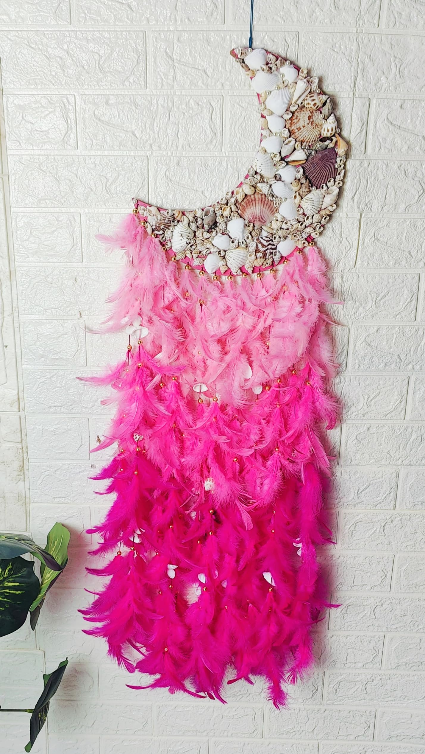 Shellkrafts Dream Catcher~White Magic Wreath with Pretty Lights~Handmade Hangings for Positivity(Can Be Used As Home Decor,Gift,Wall Hangings,Meditation Room,Yoga Temple,Wind Chime&Feather)-image-21