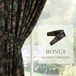 NICETOWN Blackout Curtain 2 Panels, Velvet Drapes Printed Floral Design Vintage Home Decor Back Tab Window Treatment Thermal Insulated for Living Room Bedroom Villa Hall