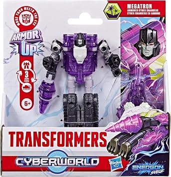 Transformers CYBERWORLD Megatron Armoured Cyber Changers Energon Surge Action Figure | Quick Change to Tank Mode | Robot Toys for Kids 6+