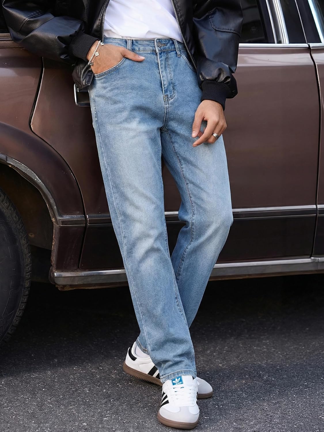 JMIERR Men's Slim Fit Stretch Tapered Leg Skinny Jeans, Comfort Flexible Denim Pants for Men with 5 Pockets - Image 2