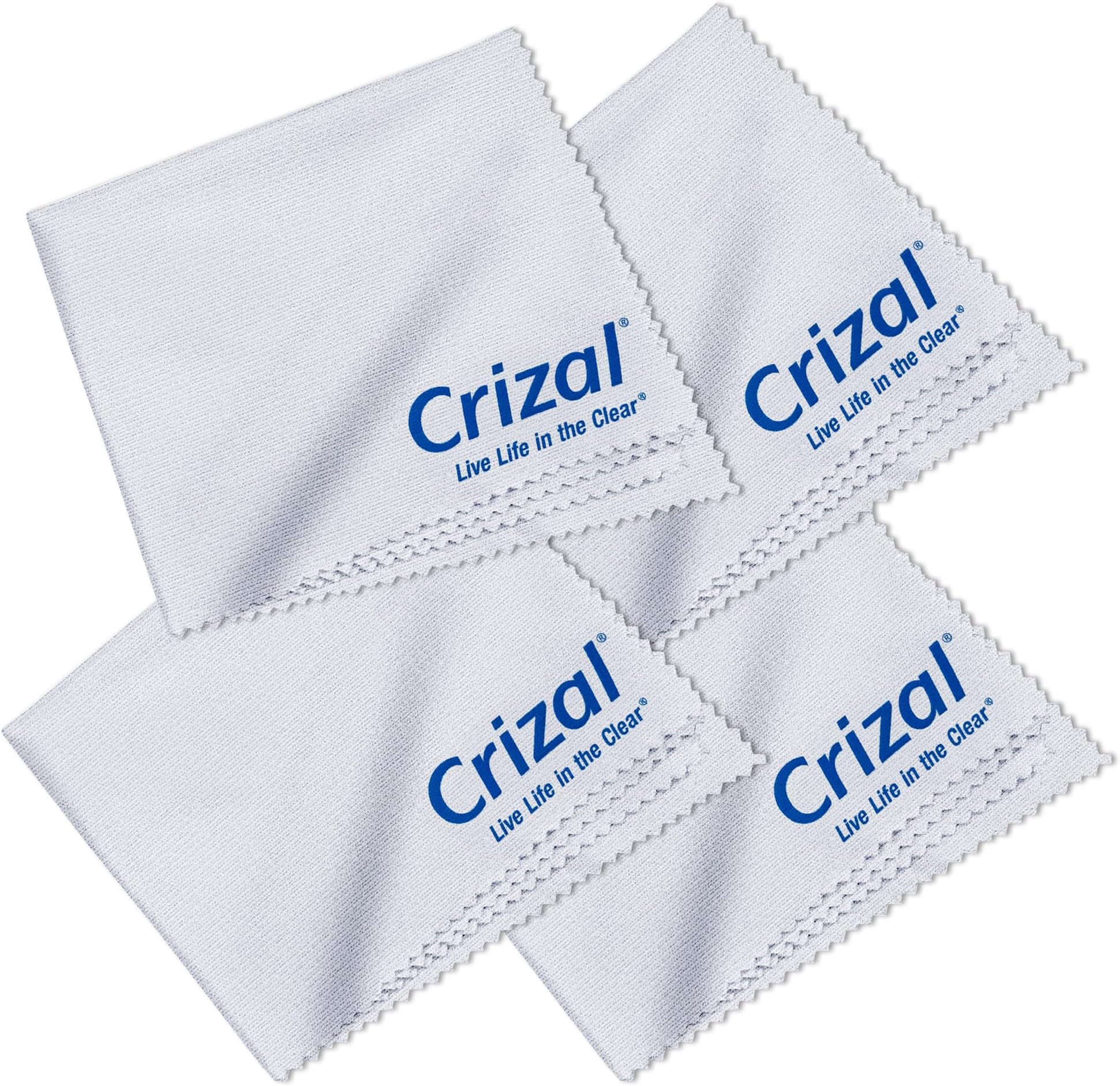 Crizal Microfiber Cleaning Cloth for Glasses, 4 Pack The