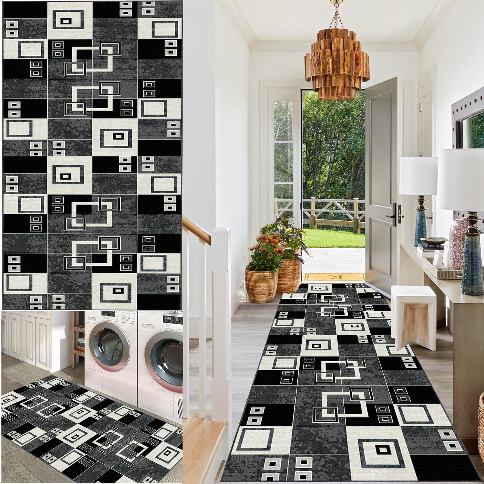 Tappeto lungo per corridoio 50 x 180 cm, lavabile, antiscivolo, per cucina e sala da pranzo, ingresso tappeto versatile per la decorazione della casa Felpudo Alfombrilla.