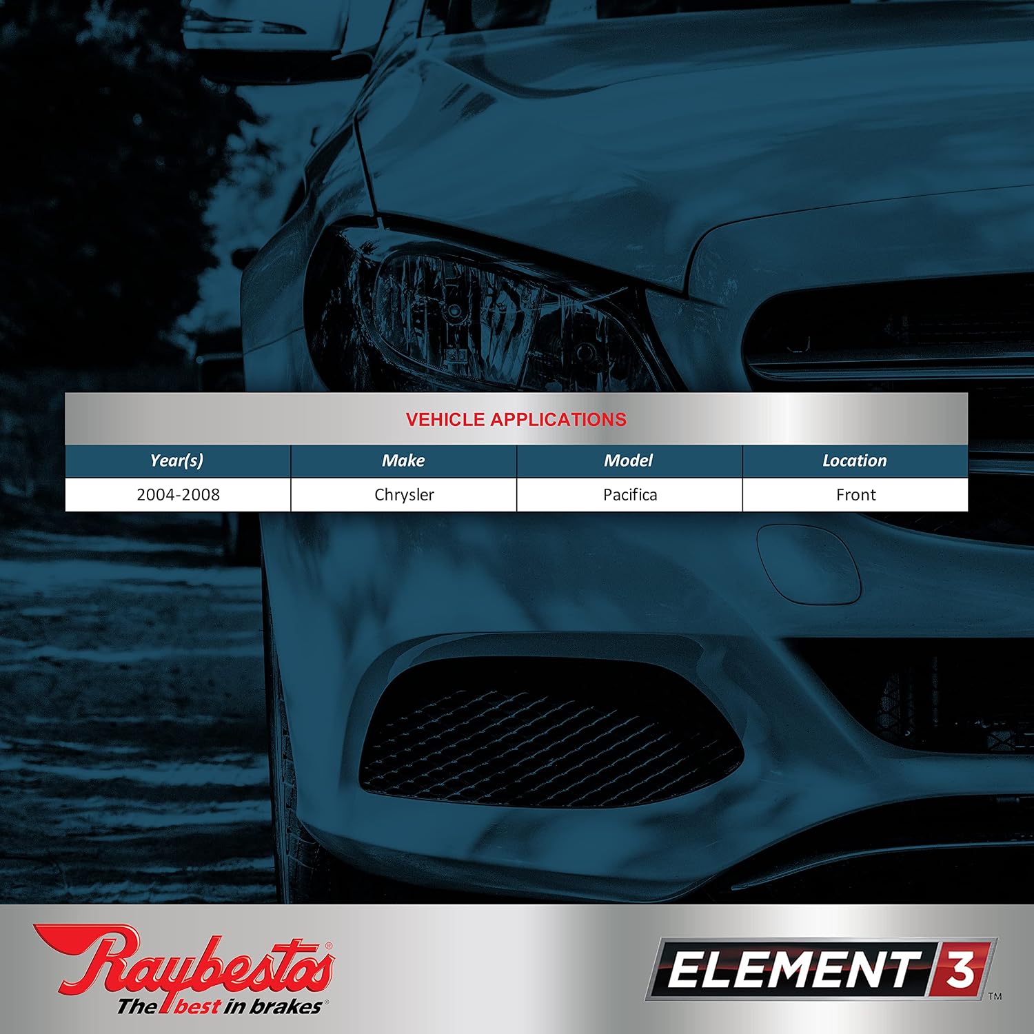 Raybestos Premium Element3 EHT™ Replacement Front Brake Pad Set for Select 2004-2008 Chrysler Pacifica Model Years (EHT997H)