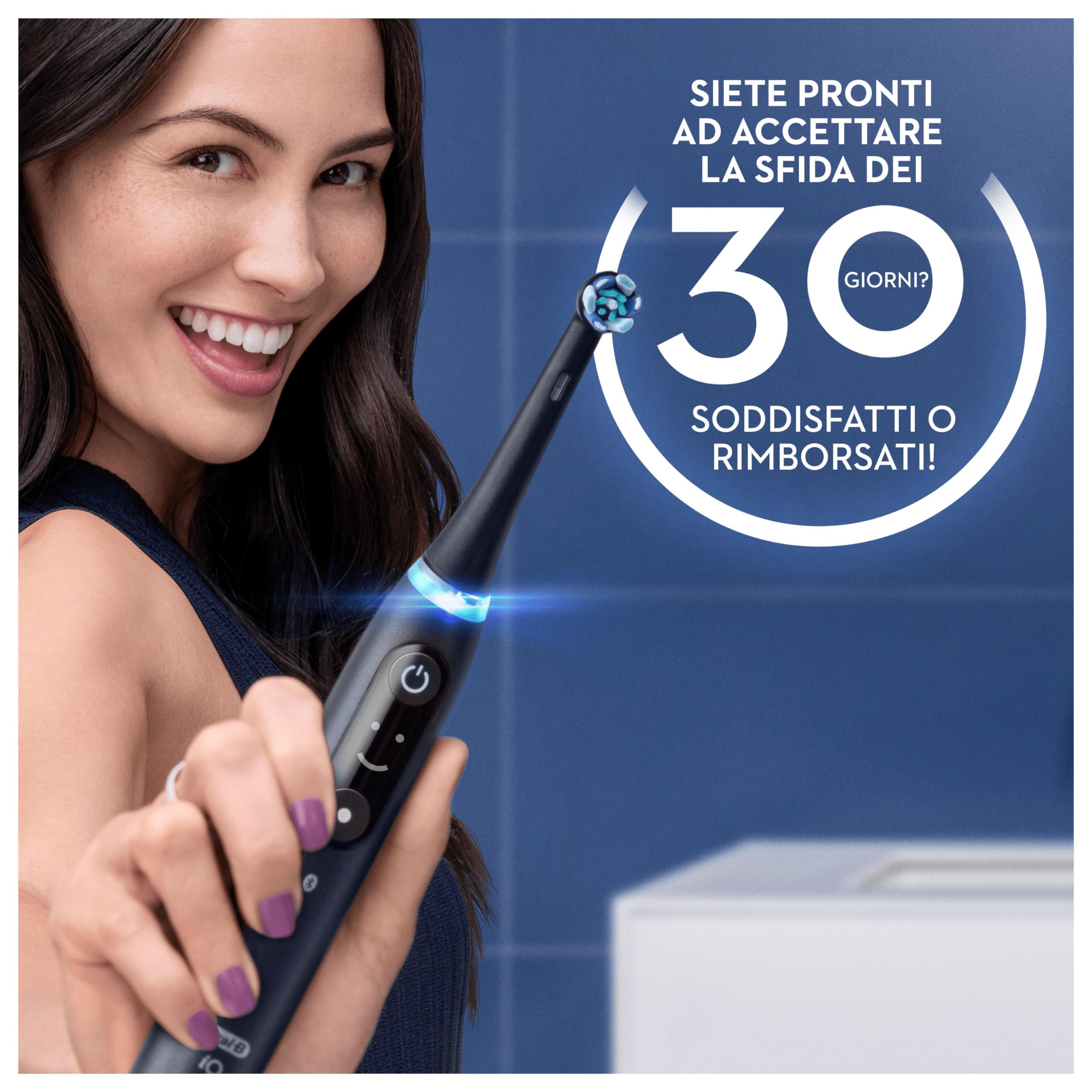 Oral-B Spazzolino Elettrico Ricaricabile iO 8 Nero e Viola, 4 Testine Di Ricambio + Astuccio per caricatore. 2 Spazzolini