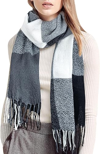 Miniatura 15 de Loritta Bufanda para Mujer de Moda Larga a Cuadros Chales Envolturas Cuadrícula Grande Invierno Cálida Enrejado Bufandas Grandes Regalos