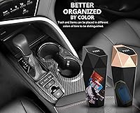 Vista 2 de Ginsco Bote de Basura para Auto Portavasos, Paquete de 2 Mini Botes de Basura para Auto con Tapa, Accesorios para Auto para Interior, Taza de Basura