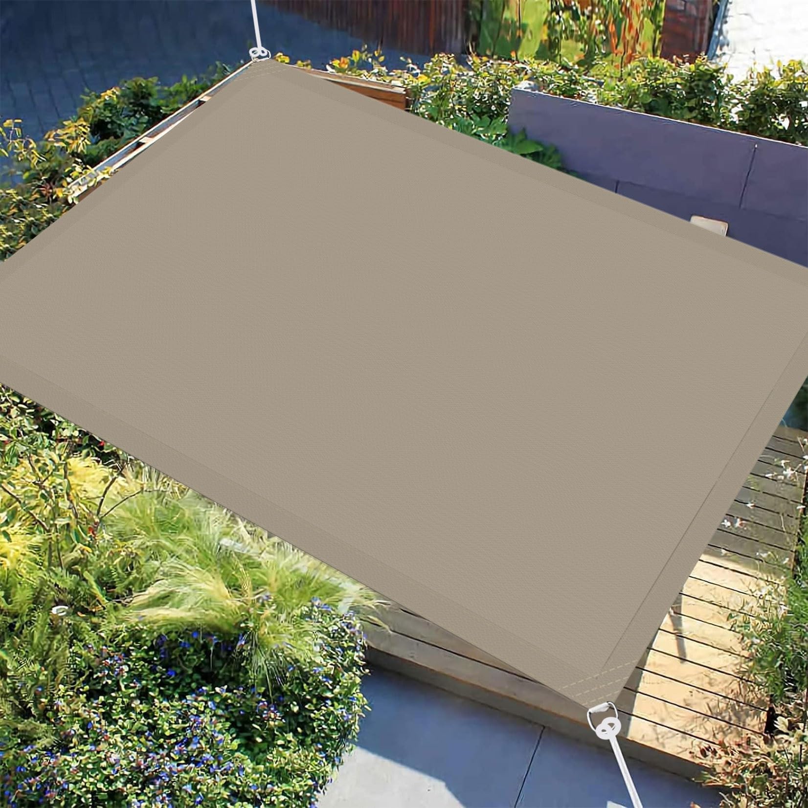 Filet brise vue et toile ombrage rectangulaire 5.5x8.5 m pour jardin