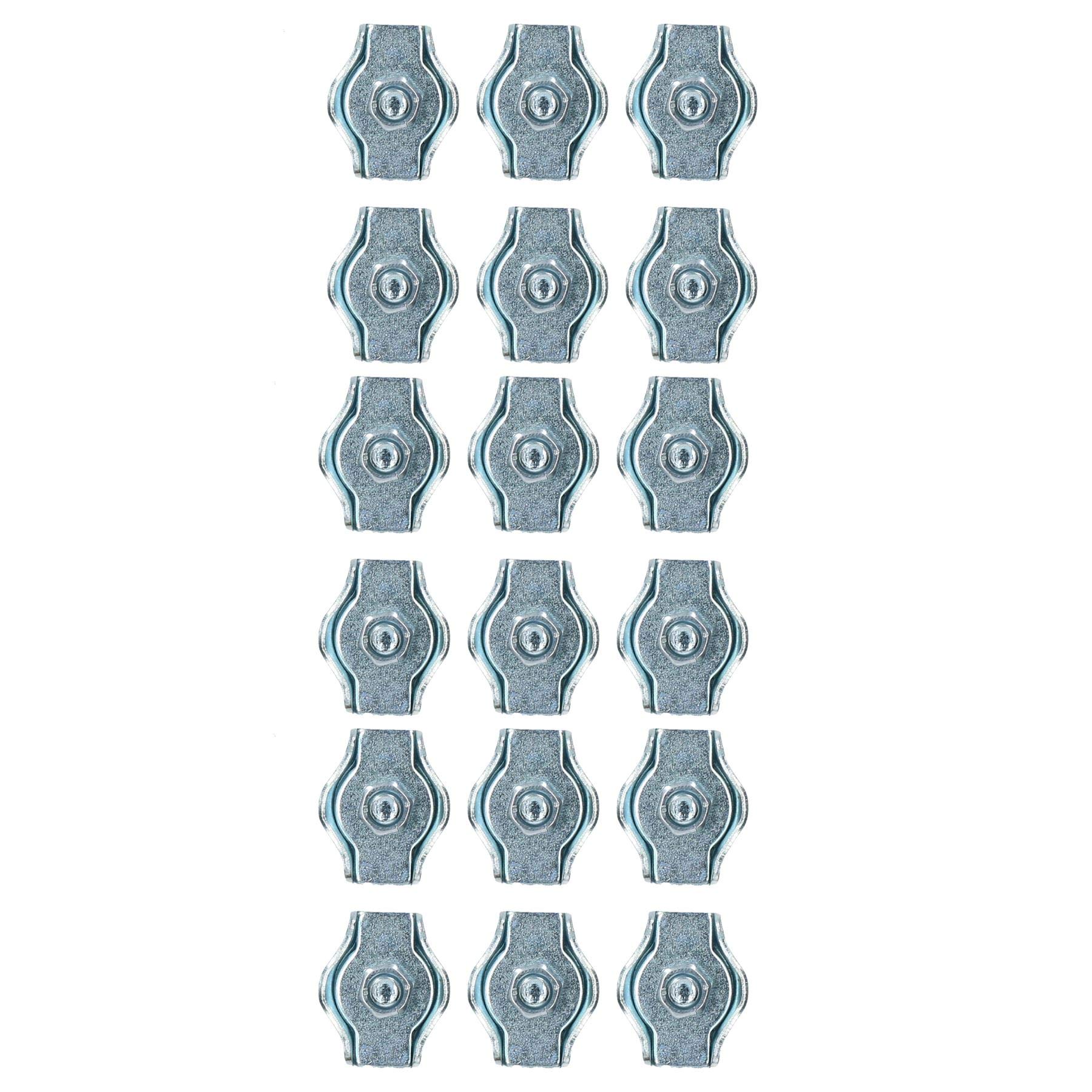 Ab Tools 6Mm Simplex Wire Rope/Cable Clamp Grips 18 Pack Zinc Plated