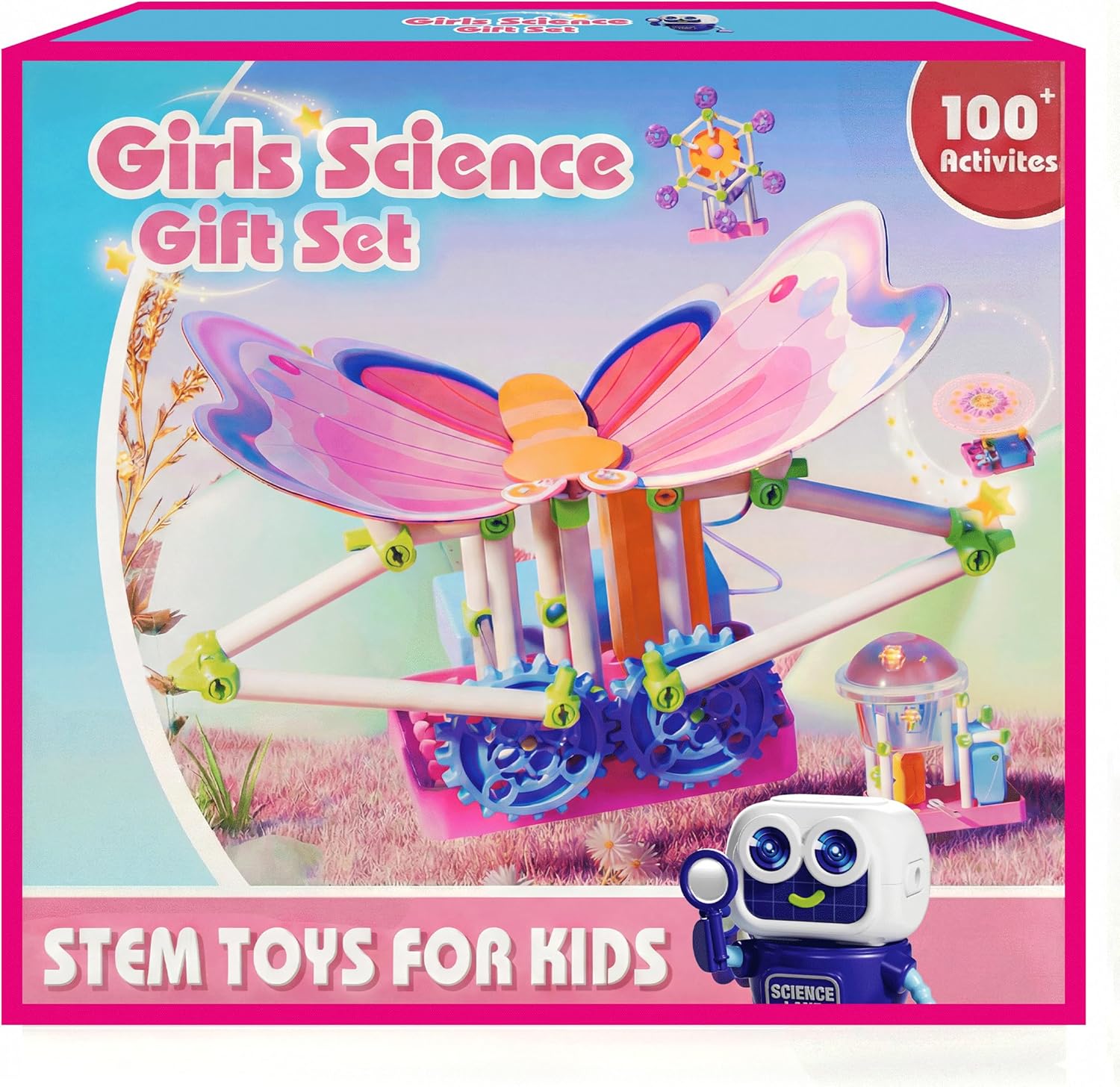 SMILESSKIDDO 100+ Girls Science Kit for Kids Ages 5 6 7 8 10 | STEM Toys for Girl | Birthday Gift Ideas for 5+ Year Old Girls | Learning & Educational Projects with Fun Experiments (8018E)