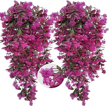 Fake Hanging Plants,Artificial Hanging Plant for Outdoors Decor 2Pcs