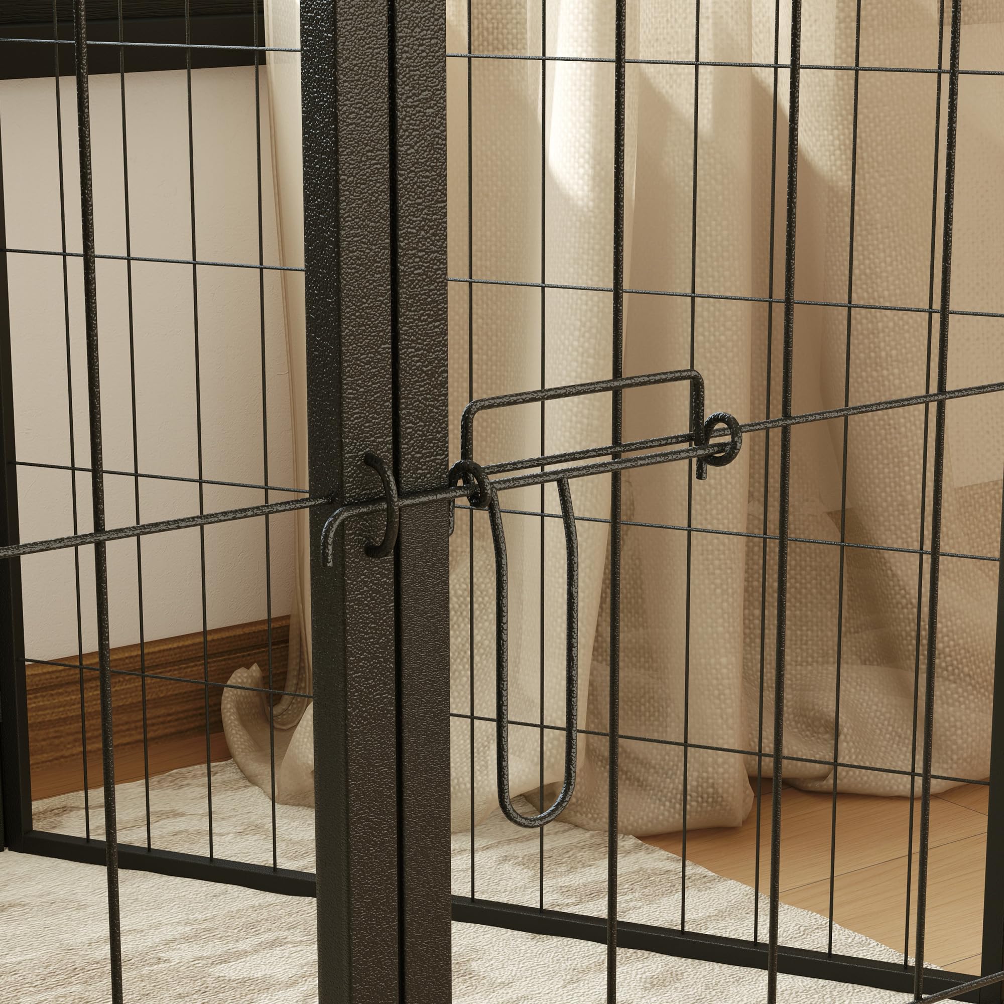 PawHut Parque para Perros de 6 Paneles de 100 cm de Altura, Vallas para Perros de Acero Plegable, con Puerta, para Interior y Exterior, Negro