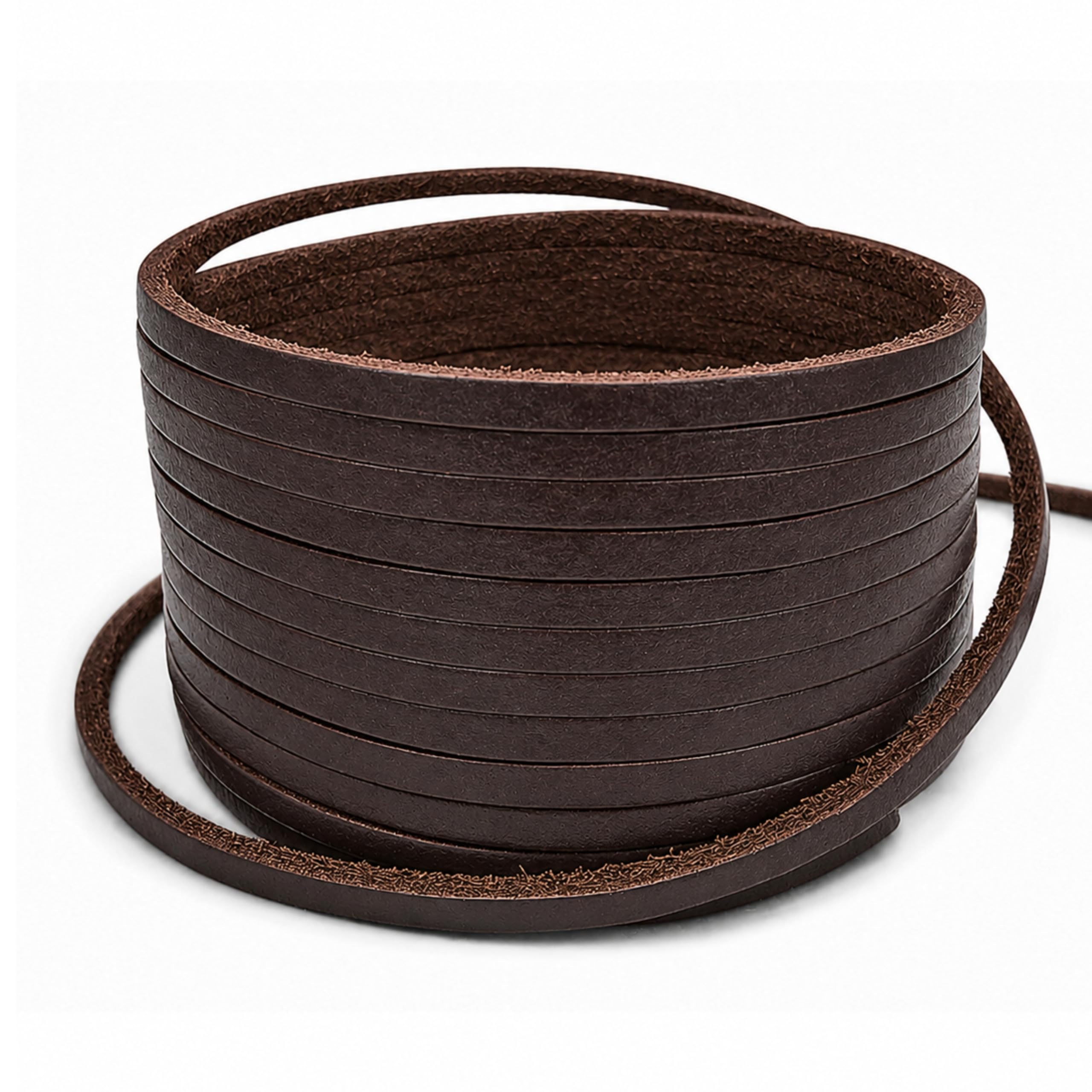 Flat Real Leather Cord 3mm x 3m Dark Brown Genuine Leather Lace for Jewellery Making, Bracelets, Necklaces, Leather Craft & DIY Projects