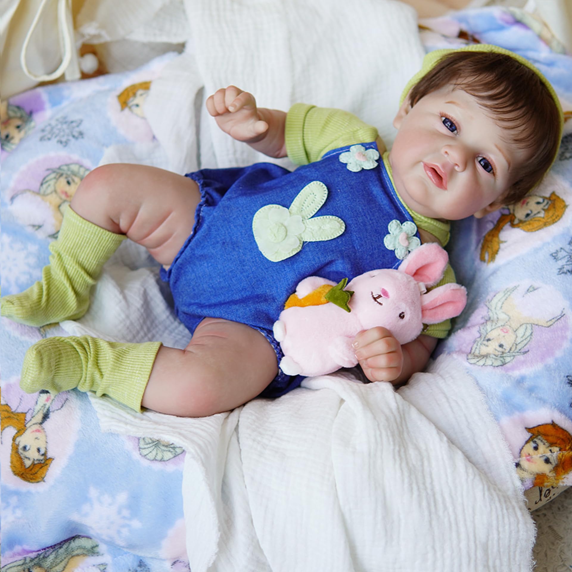 YIHANGG 50cm Bambole Reborn Che Sembrano Vere Maschio 20 Pollici Maschio Neonato Corpo in Stoffa Bambolotto Reborn Occhi Aperti Compleanno Natale Regalo