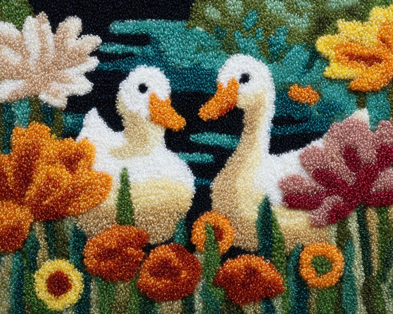 Henypt DIY Latch Hook Rug Kits Cartoon Duck 80x115cm