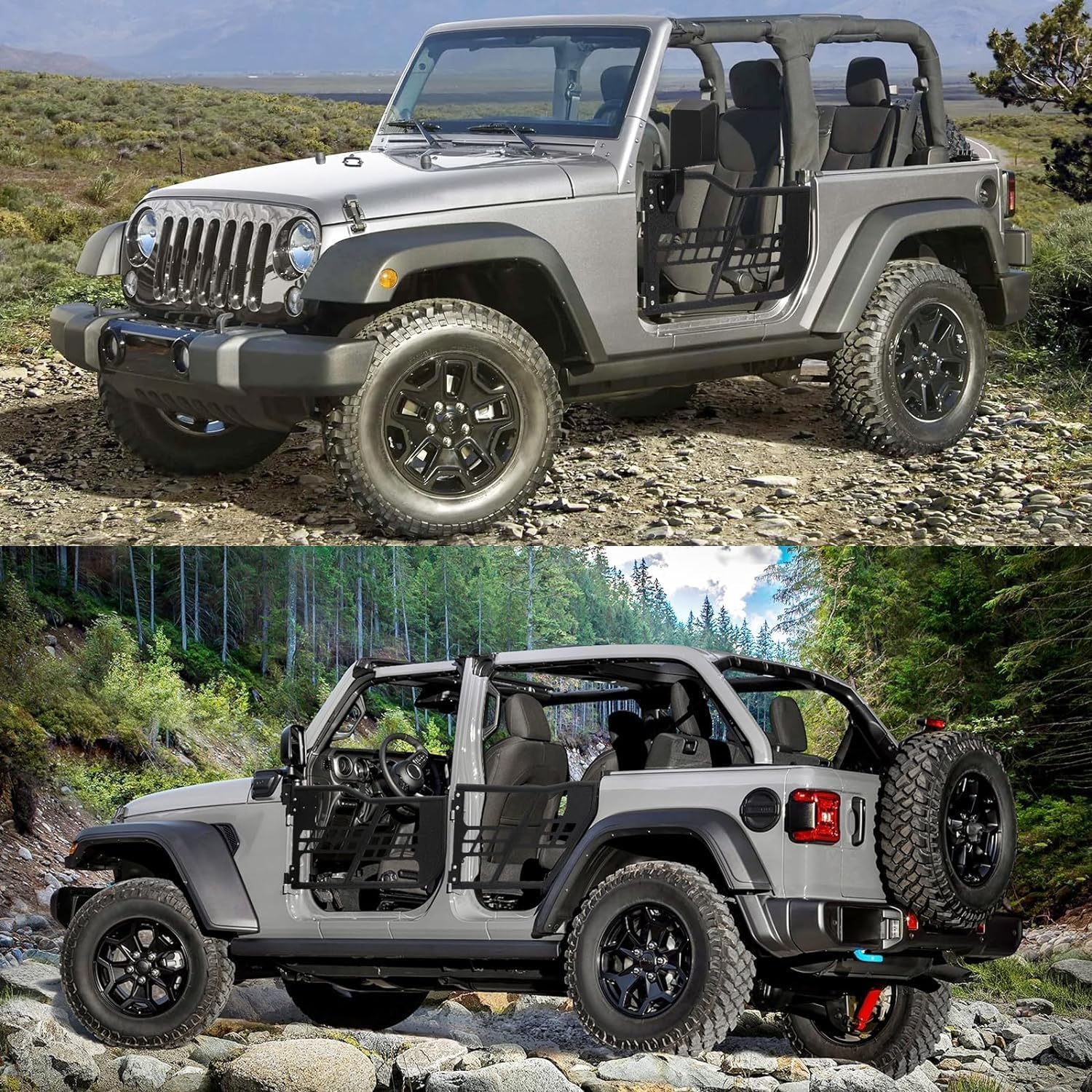 Garvee Off Road Tubular Half Doors for Wrangler JK 2007-2018 – Set of 2 Tube Half Doors (NO Mirrors)