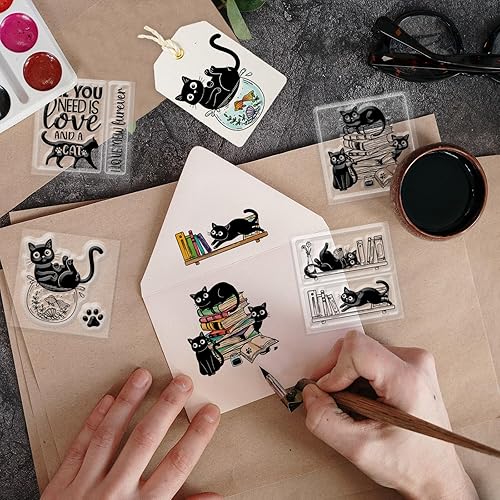 Miniatura 2 de GLOBLELAND 4 mini sellos transparentes para álbumes de recortes, mini pecera, sellos transparentes de silicona para hacer tarjetas, álbumes de