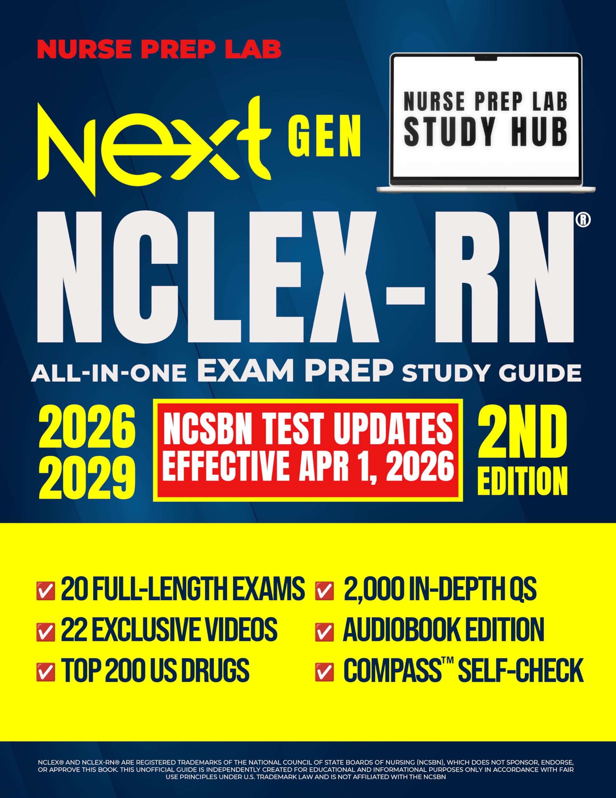 NEXT GENERATION NCLEX-RN® PREP: The updated all-in-one NCLEX-RN® guide to become an RN fast! | 6+hrs audiobook, 20 full-length exams, 2,000 new CAT questions, 22 videos