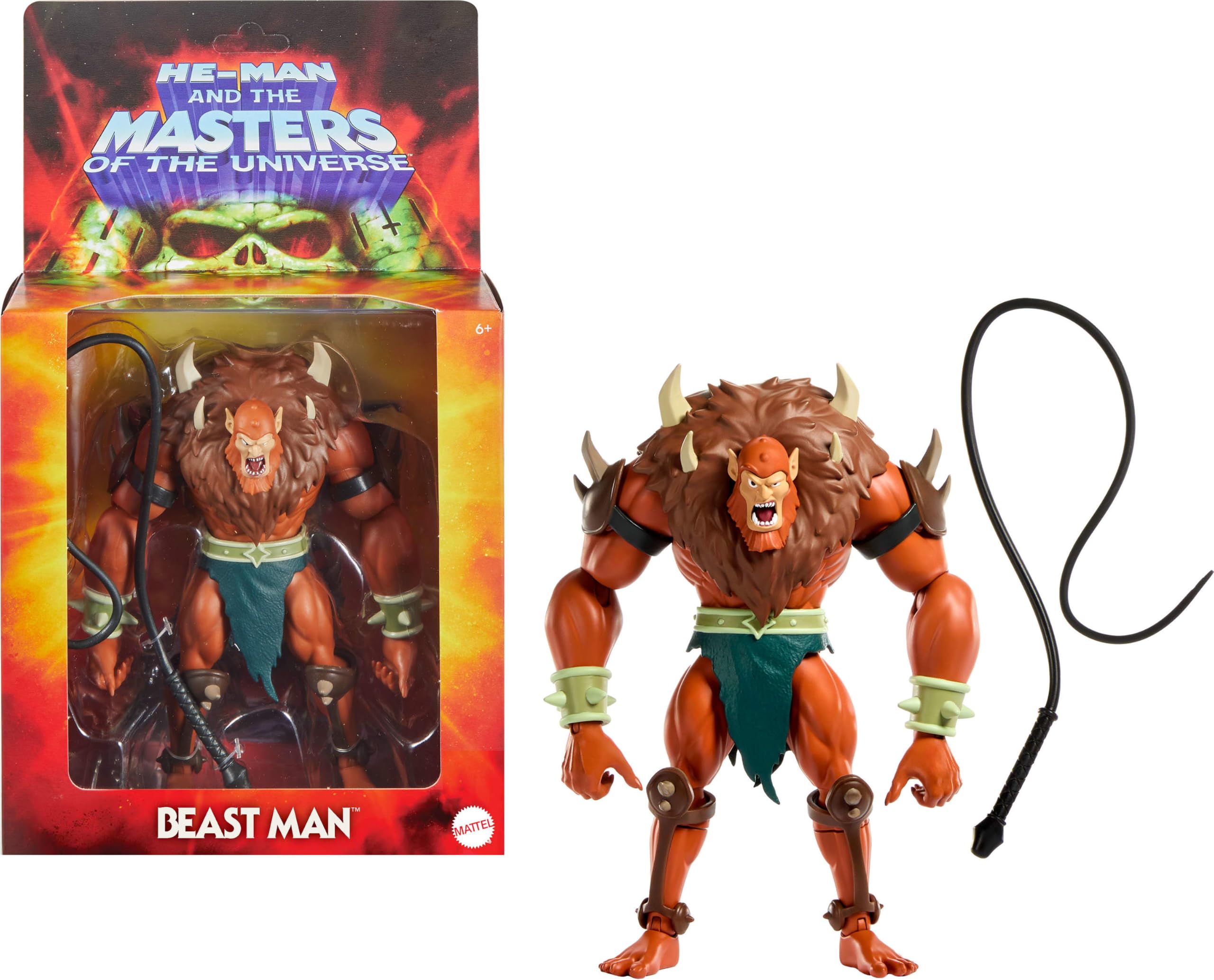 Masters of the Universe Origins Figura de acción Deluxe Beast Man | Figura MOTU a escala de 14 cm Cartoon Collection, villano TV años 80, diseño detallado, JHK09