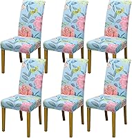 Vista 50 de Fundas para sillas de comedor, juego de 2 fundas para sillas de comedor o cocina, lavables, protectoras, para sillas Parsons, para el hogar, Beige