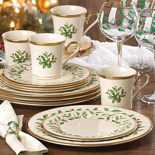 Miniatura 6 de Lenox 6122048 Holiday - Juego de platos y tazas de 12 piezas