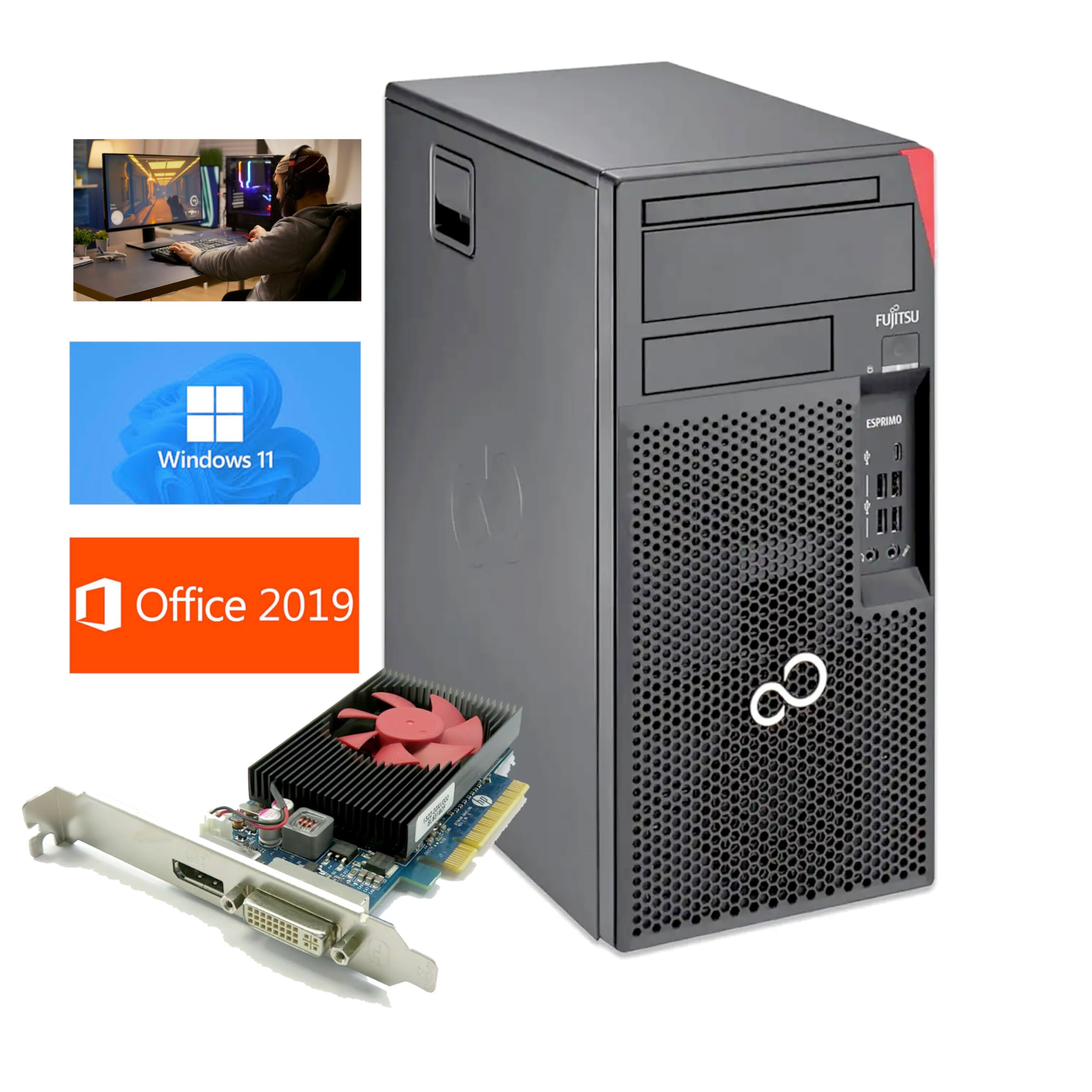 PC Fisso Desktop Ricondizionato - Intel i5, 16GB RAM, 512GB SSD, NVIDIA GT 730 2GB, Windows 11 Pro, Office 2021, Wi-Fi USB - Ideale per Giocare e Lavoro (Ricondizionato)