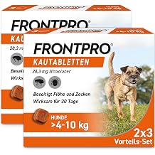 FRONTPRO Dog M Chewable Tablet Against Ticks and Fleas Dogs 4 to 10 kg