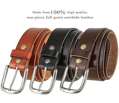 ベルト　brown×① ベルト メンズ レディース3cm幅 牛革 合皮 全3色 ケンショウアベ