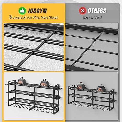 Miniatura 3 de Organizador de herramientas eléctricas, soporte de pared, estante de almacenamiento de herramientas de 4 niveles con 8 soportes para taladro,