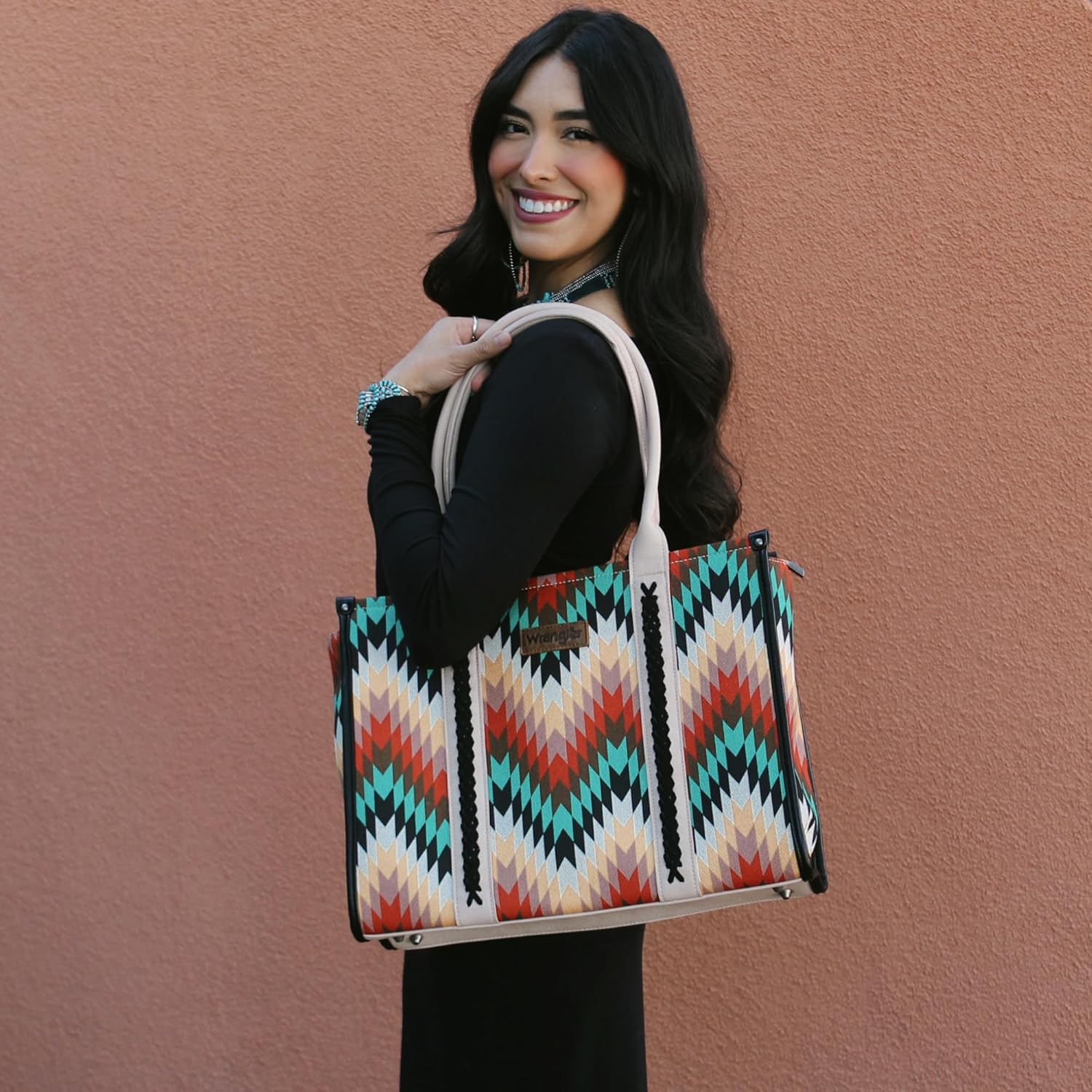 Montana West Wrangler Large Tote Bag for Women Western Structured Shoulder Bag with Laptop Compartment - Image 6