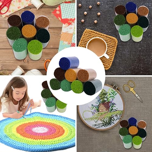 Miniatura 7 de EXCEART Kit de 18 ganchos de pestillo, paquetes de hilo coloridos, paquetes de hilo precortado, hilo de gancho de pestillo para manualidades,