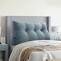 Vista 1 de YXCSELL Almohadas de cuña para cabecero, almohada de lectura, almohadas de respaldo para sentarse en la cama, cojín triangular grande, cojín