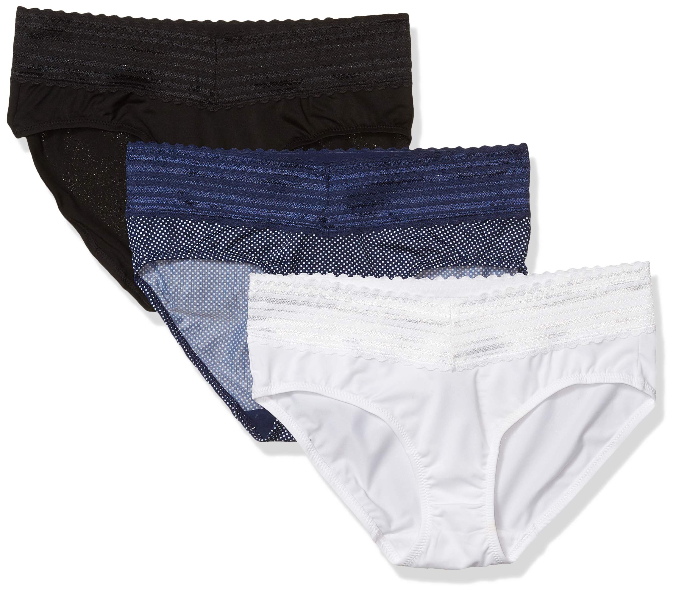 Warner's Women's No Pinching No Problems 3 Pack Micro Hipster with Lace Panties