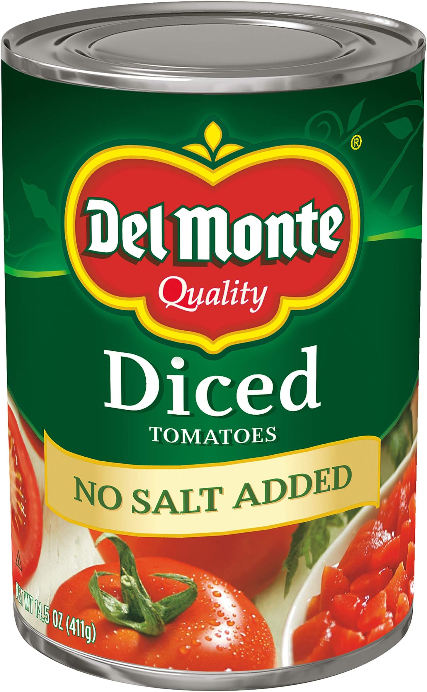 Amazon Fresh, Diced Tomatoes, No Salt Added, 14.5 Oz