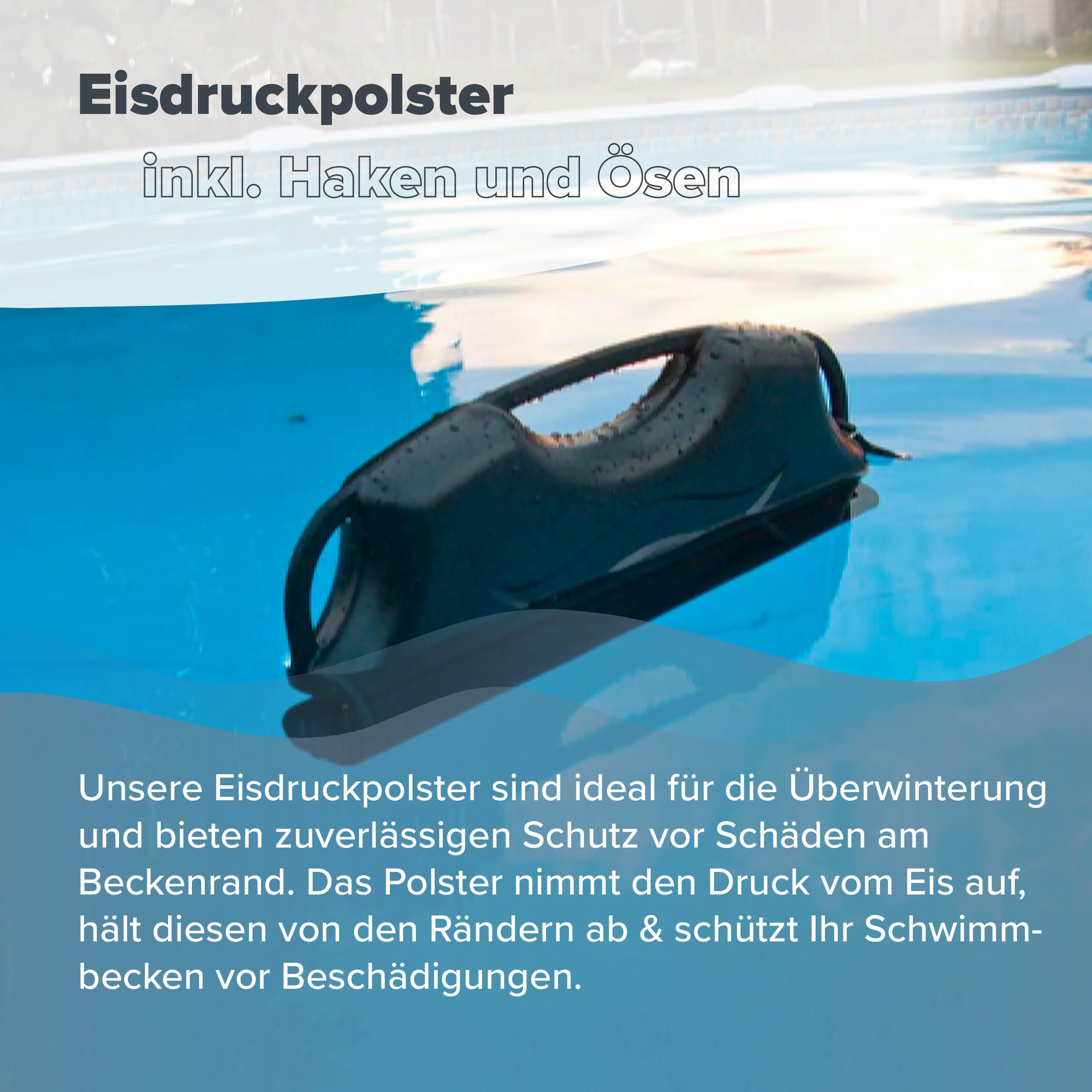 5er Set Eisdruckpolster für Pool – Frostschutz für Schwimmbecken – Robustes PE, mit Quarzsand gefüllt – schützt Beckenwände vor Eisdruck im Winter