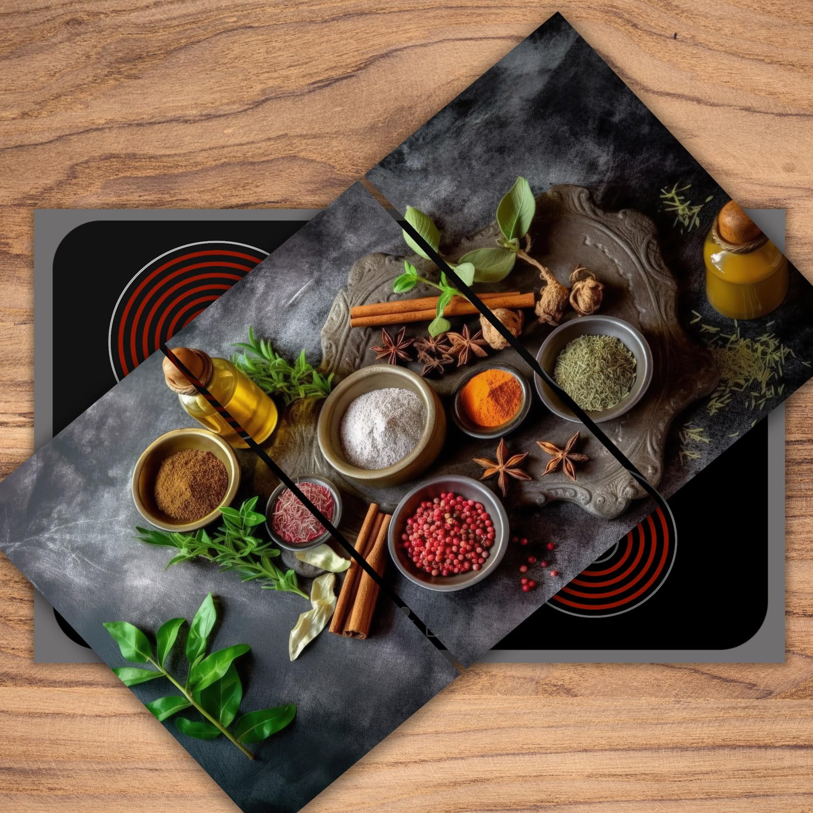 SMTDeco Protection Plaque De Cuisson, Vitrocéramique, Verre Trempé, Pour Cuisinières électrique, à Induction,planche à Découper 70x52 Cm Et Pièce Mgris Moteur (111873