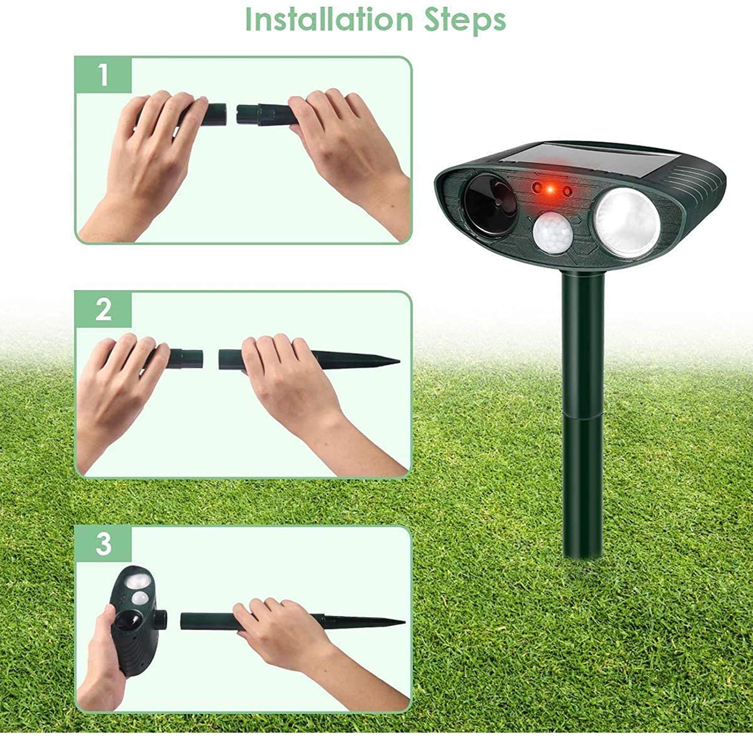 Buy Garden Cat Repellent, Ultrasonic Animal Repellents, Solar Powered