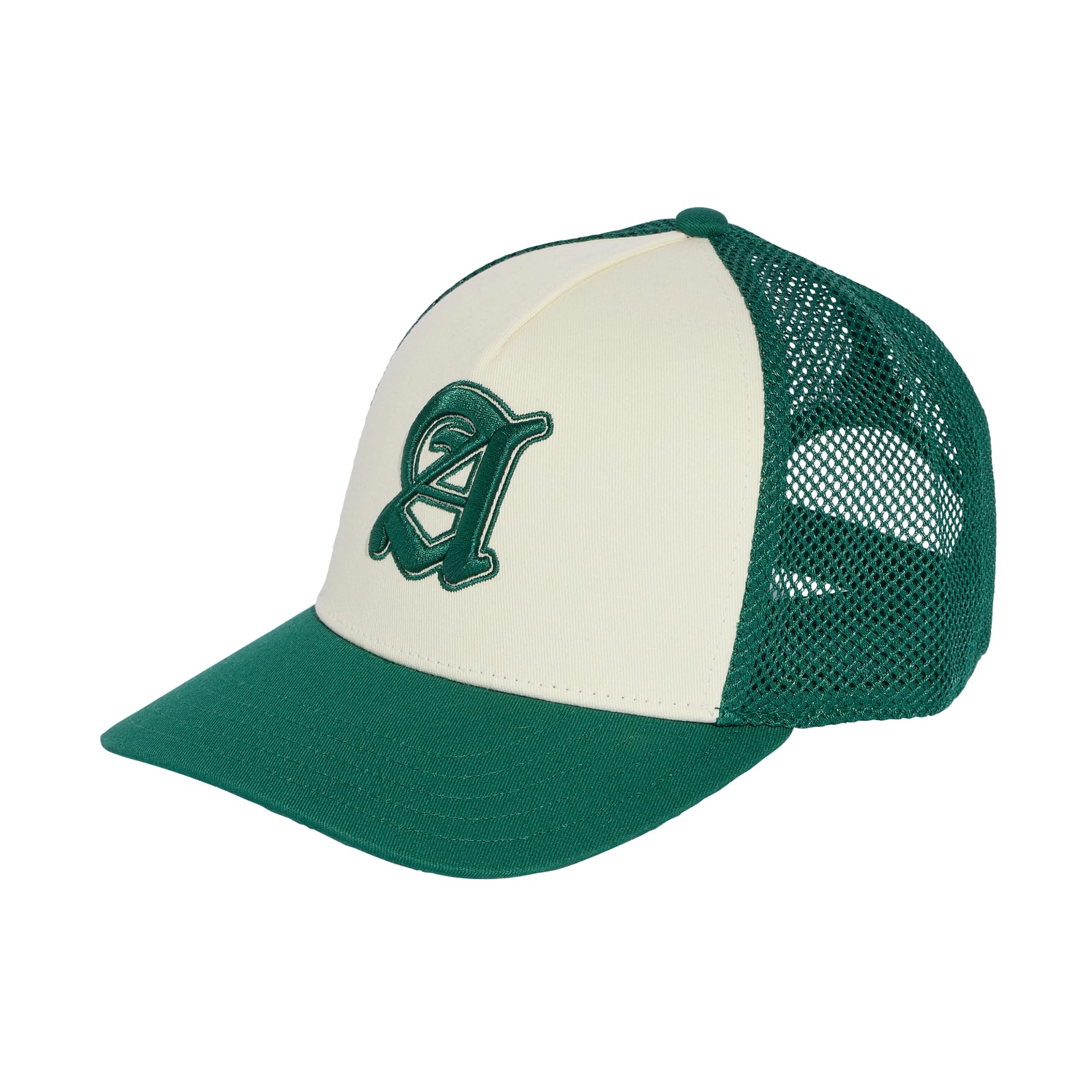 adidas Unisex Stadium Graphic Trucker Cap, Ivory/Collegiate Green, M-L