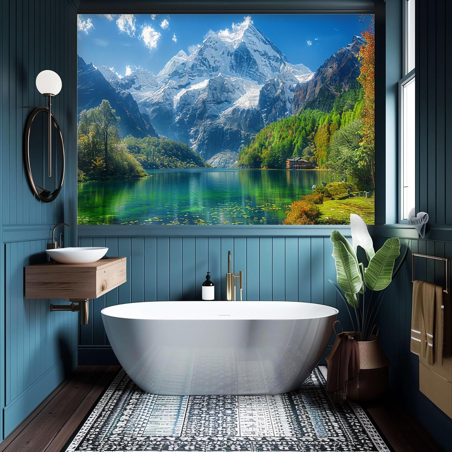 Fototapete Schneebedeckter Berg Vliestapete Wandbild 350x256cm