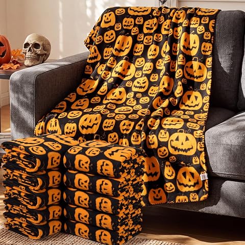 Preboun 24 Pcs 50 x 60 Inch Fleece Throw Blanket Bulk - Warm Printed Throw Blank